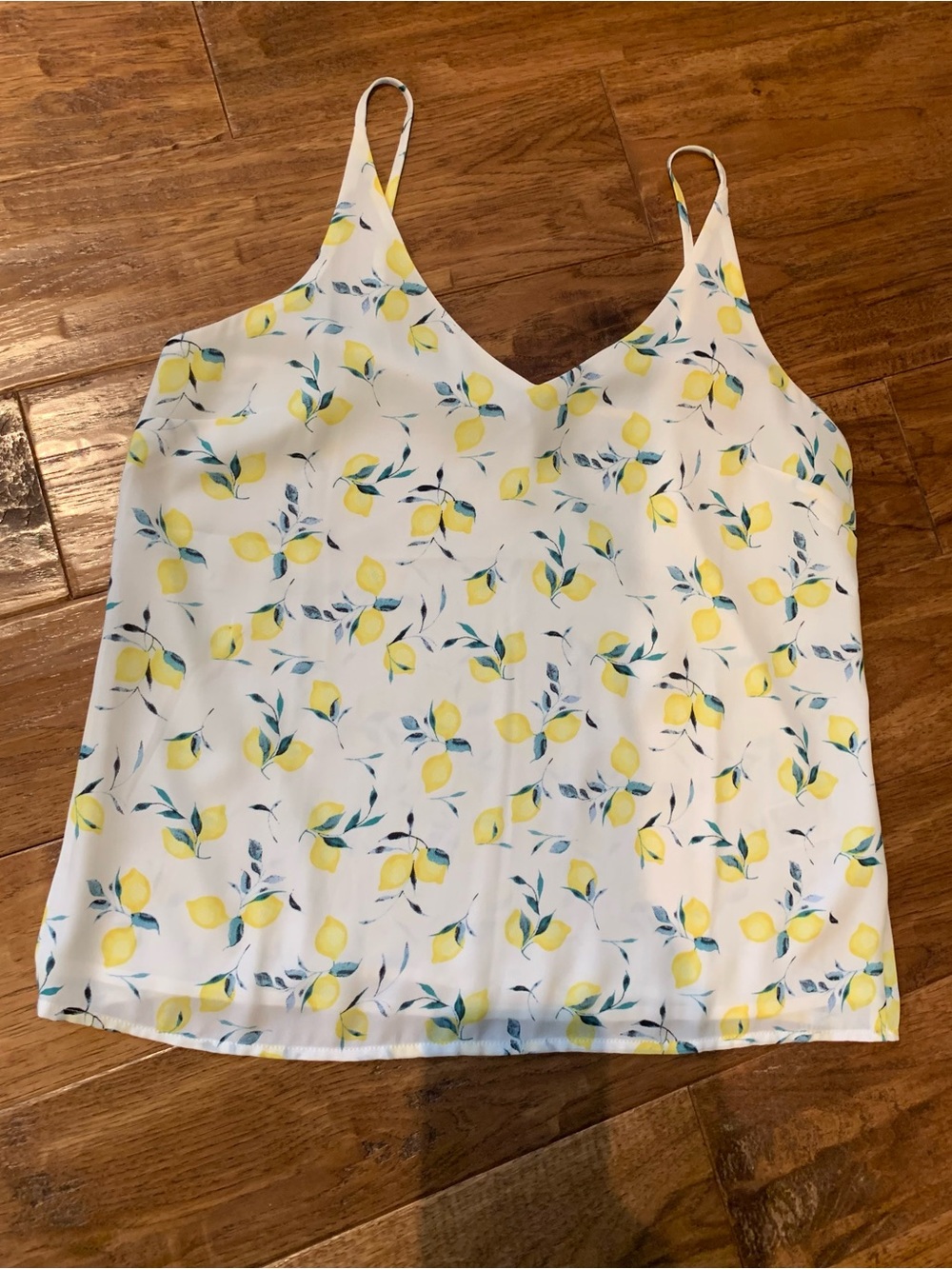 Banana Republic Off-White Lemon-Print Spaghetti Strap Cami